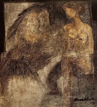 Mashkoor Raza, 14 x 16 Inch, Oil On Board, Calligraphy Painting, AC-MR-739 Mashkoor Raza, 14 x 16 Inch, Oil On Board, Calligraphy Painting, AC-MR-739